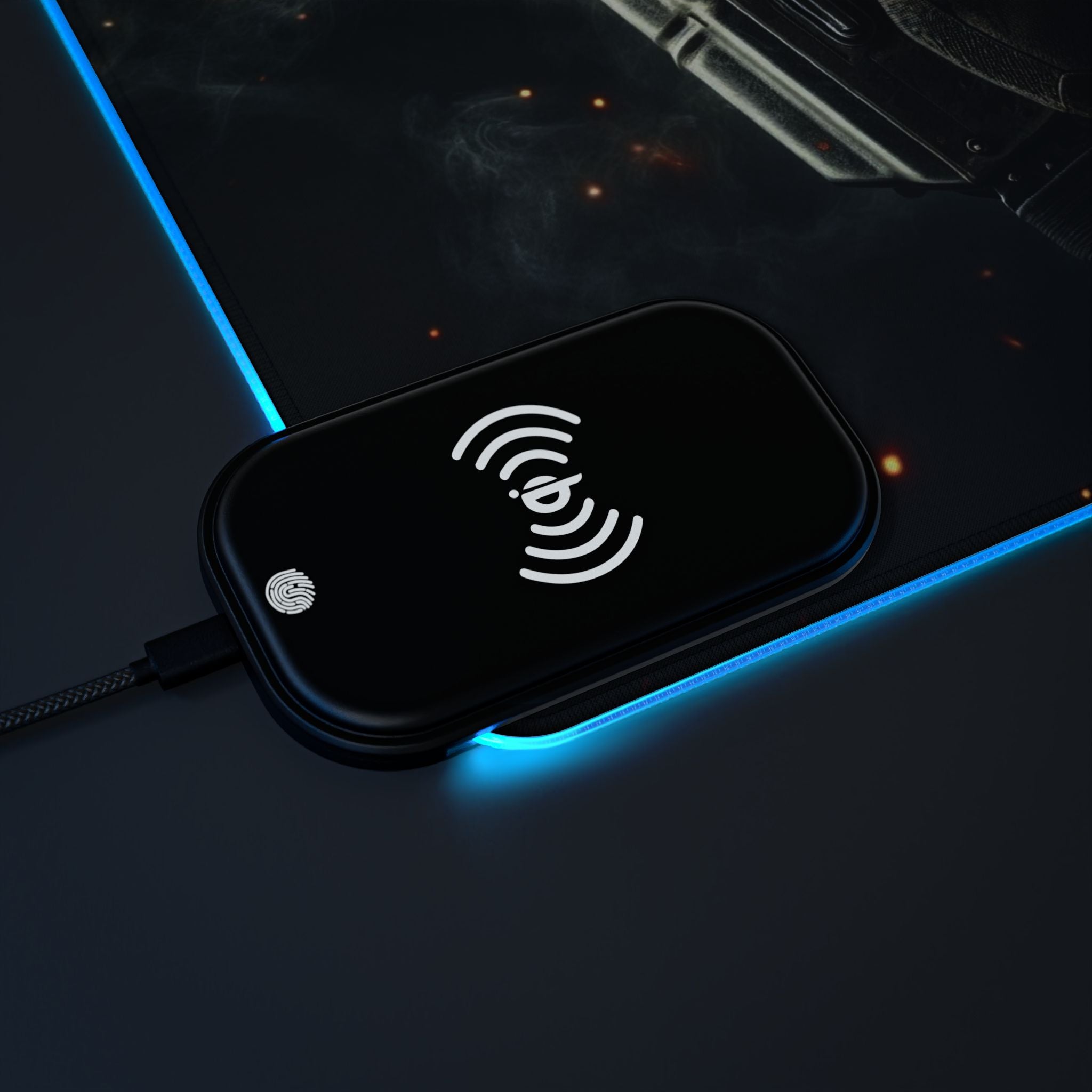 AK-47 LED Desk Mat w Wireless Charger
