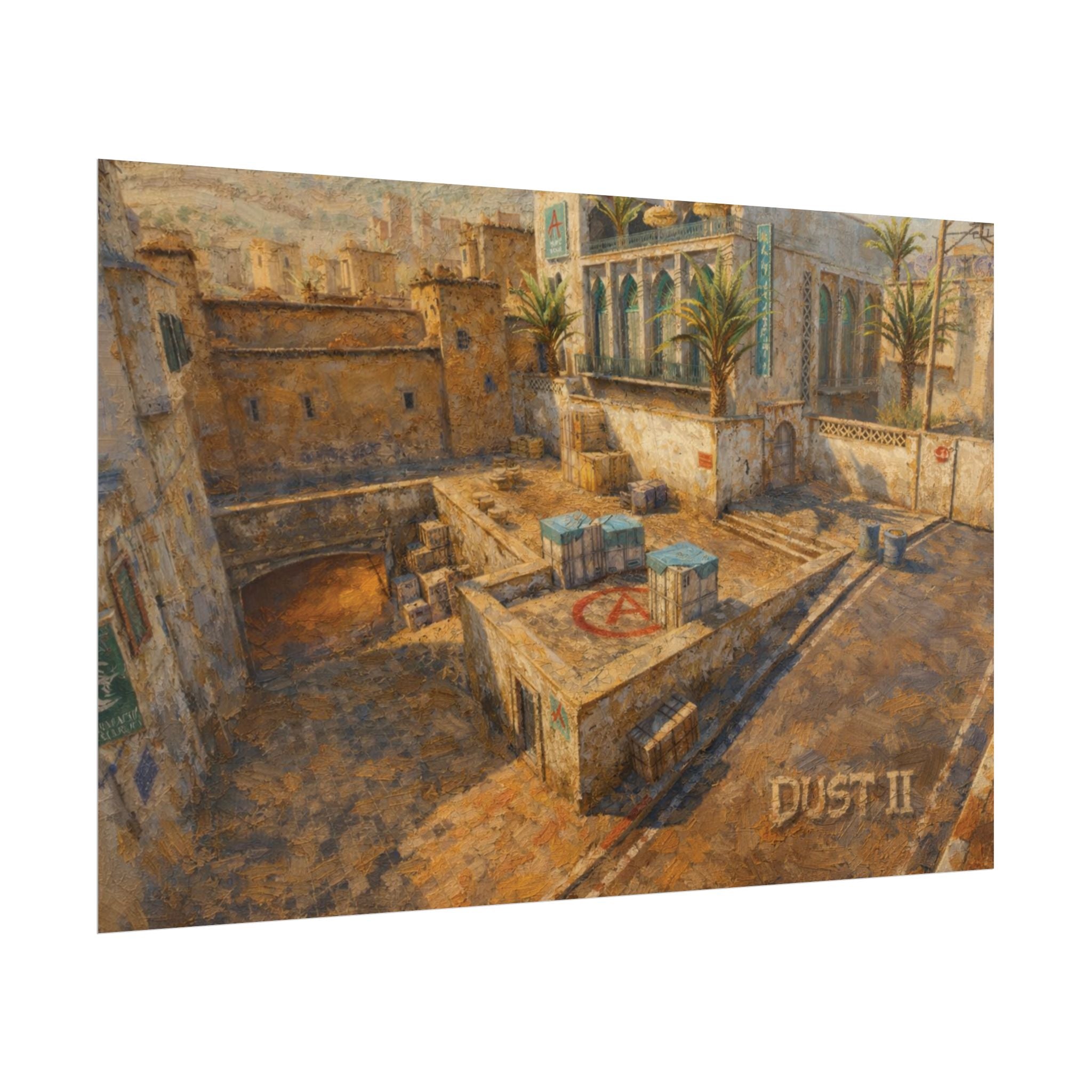 Dust 2 A Site Oil Painting Poster