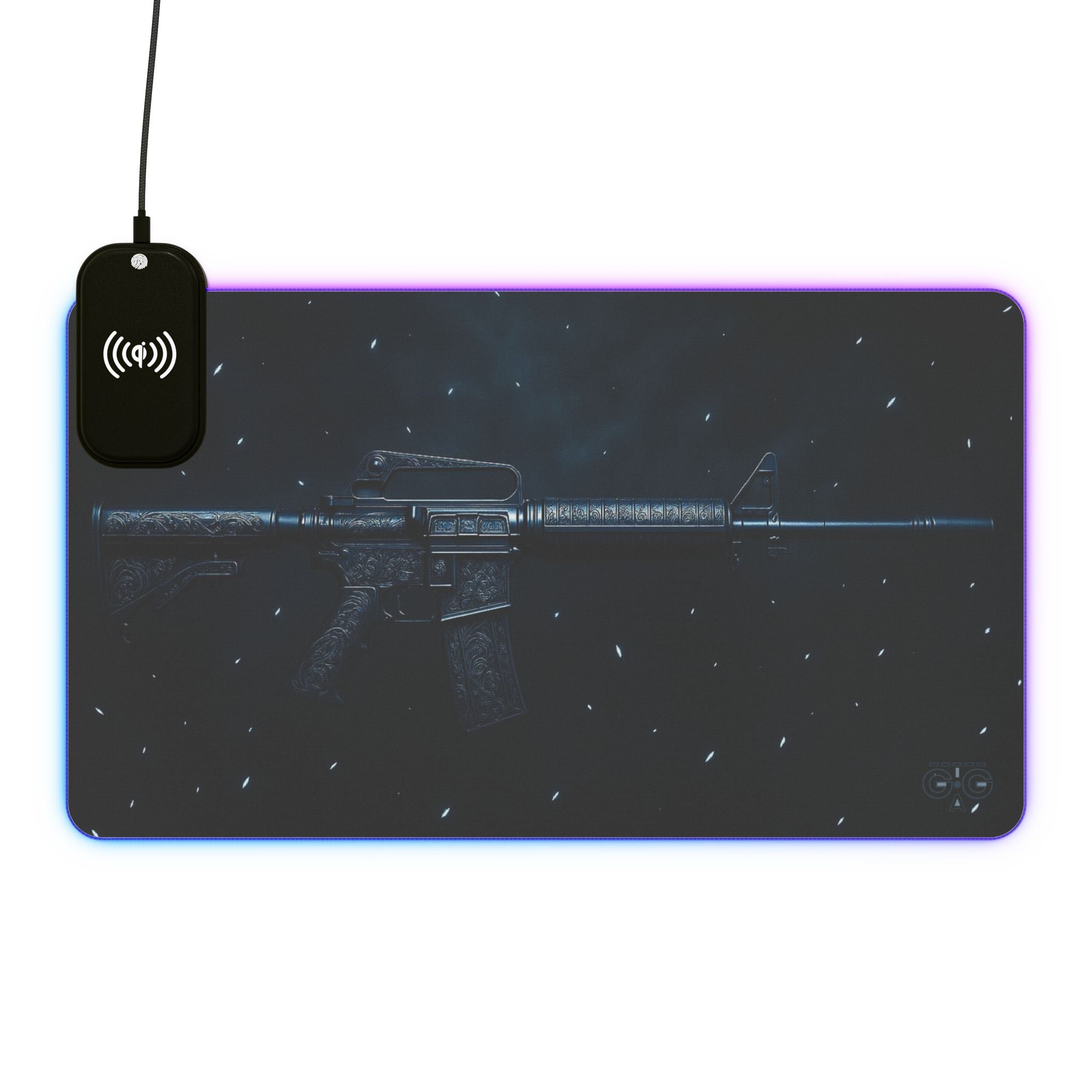 M4A1-S LED Desk Mat w Wireless Charger