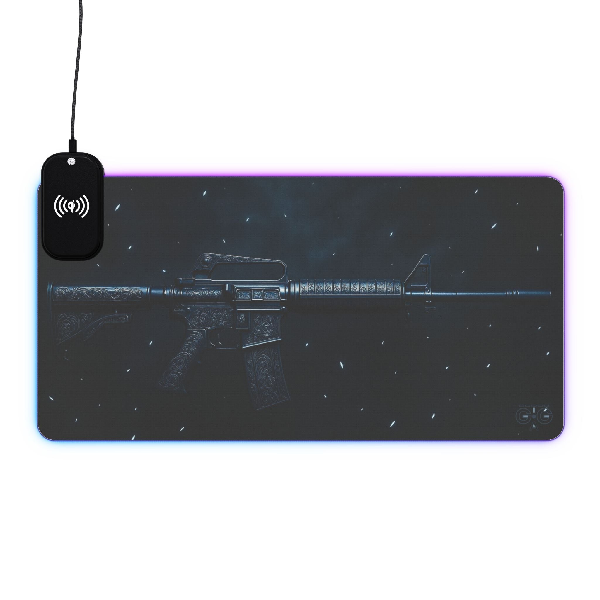 M4A1-S LED Desk Mat w Wireless Charger