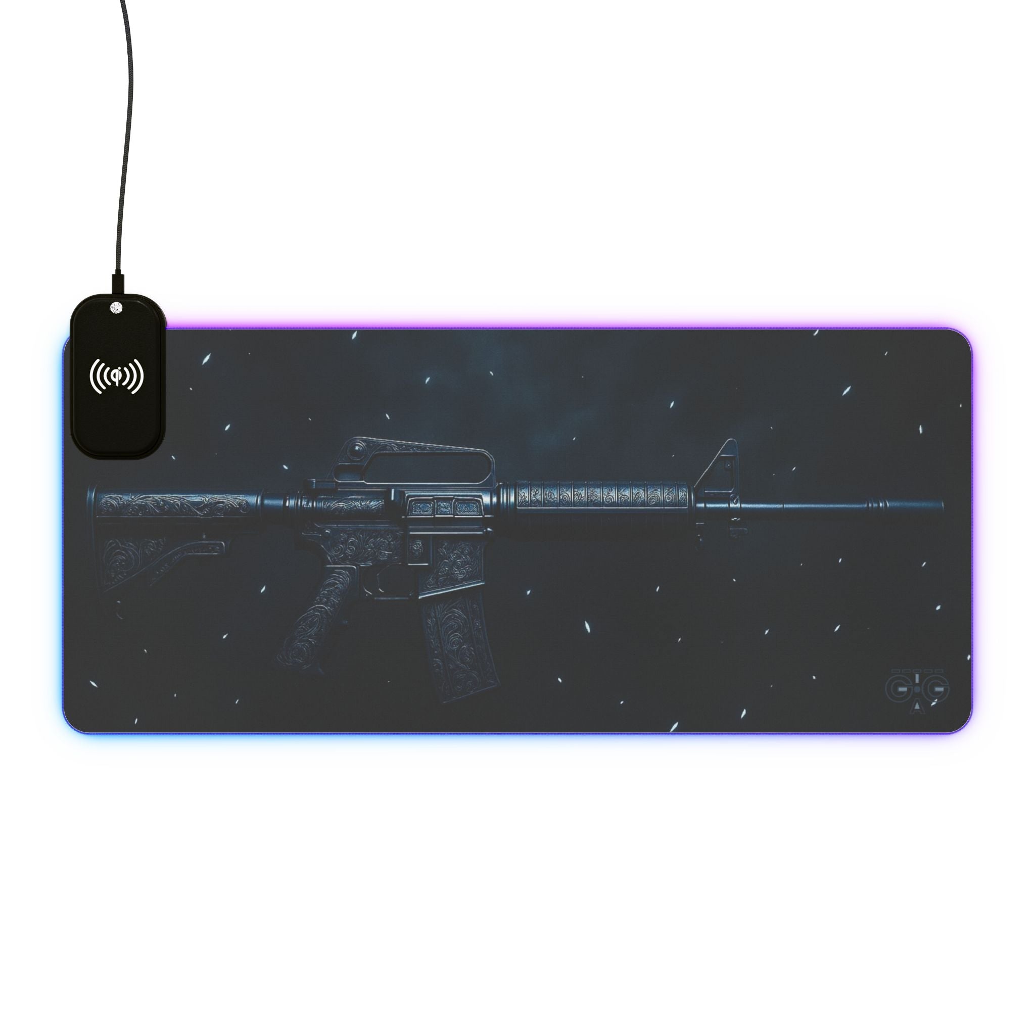 M4A1-S LED Desk Mat w Wireless Charger