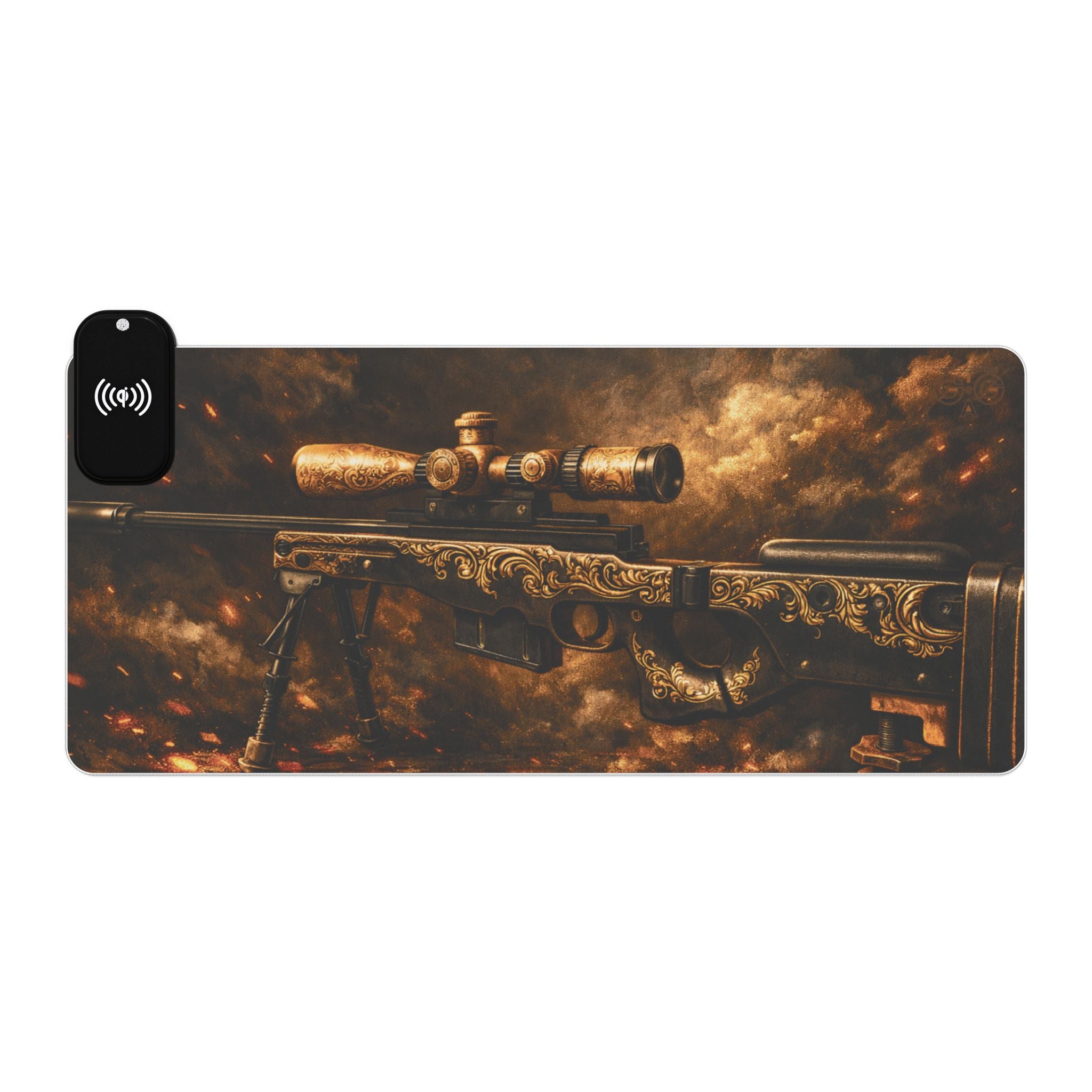 Gold AWP T: LED Desk Mat w Wireless Charger